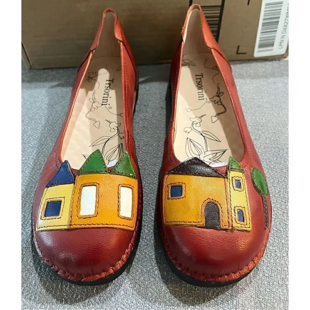Trsorini Women Casual Loafers Shoes Slip on Leather Soft Sole Dress Shoes